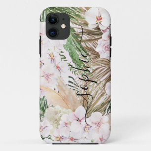 Case-Mate iPhone Case Pampas grass, orchidée, texte du script du feuilla