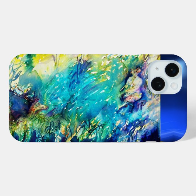 COQUES Case-Mate iPhone PAN JOUER FLUTE ET CERF EN BOIS VERT (Verso (horizontal))