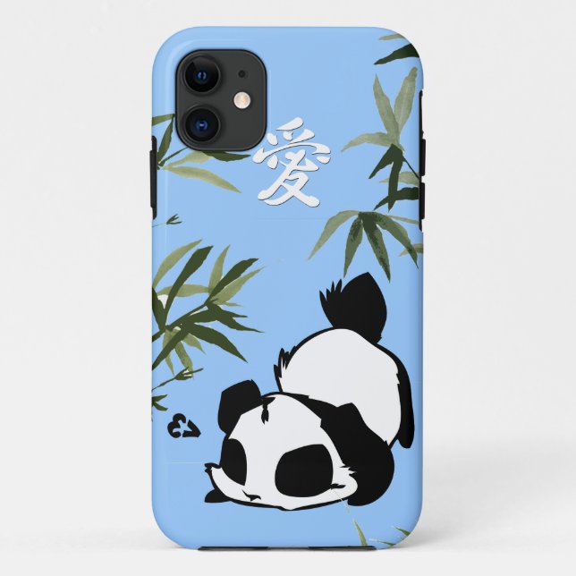 Coques Case-Mate iPhone Panda chinois mignon "amour" avec bambous (Dos)