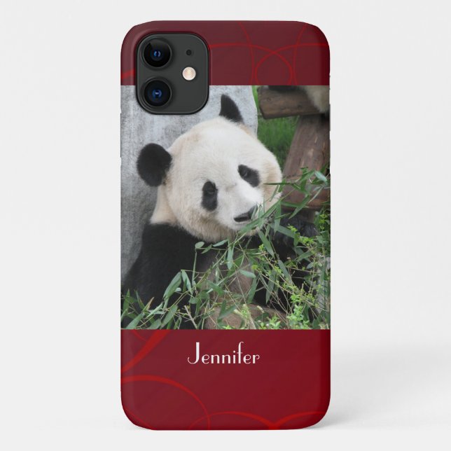 Coques Case-Mate iPhone Panda géant mignon avec nom Arrière - plan Tourbil (Dos)