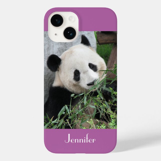 Coques Case-Mate iPhone Panda géant mignonne, violet, Orchidée rayonnante, (Verso)