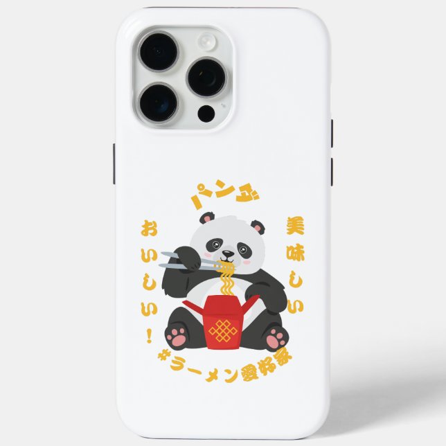 Coques Case-Mate iPhone Panda mignonne mangeant des nouilles (Verso)