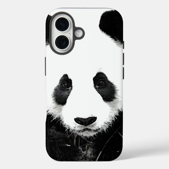 Coques Case-Mate iPhone Panda Pop Art noir et blanc (Verso)
