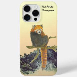 Coque iPhone 15 Pro Max Panda rouge mignon peint à la main