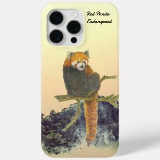 Coque iPhone 15 Pro Max Panda rouge mignon peint à la main