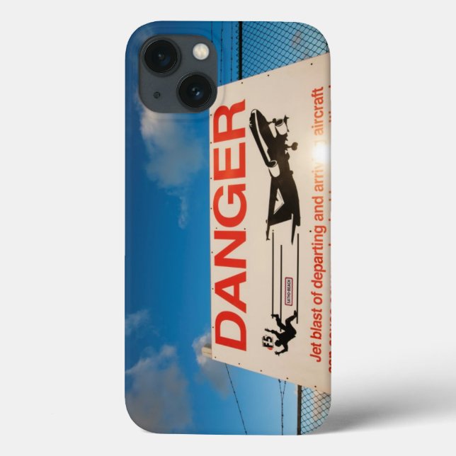Coques Case-Mate iPhone Panneau d'avertissement près d'aéroport de St (Verso)