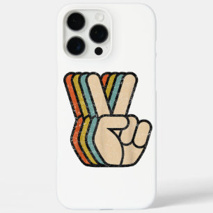 Coques iPhone 16 Pro Max Panneau de Paix Rétro V Doigts Vintage 60s les ann