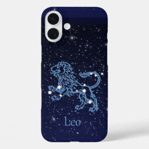 Coques iPhone 16 Plus Panneau Léo Constellation et Zodiaque avec étoiles