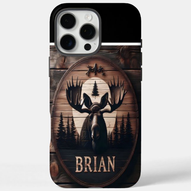 Coques Case-Mate iPhone Panneau Moose Wood de Brian (Verso)