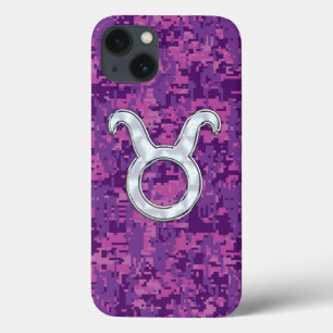 Etui iPhone 13 Panneau Pearl Like Taurus Camouflage numérique ros