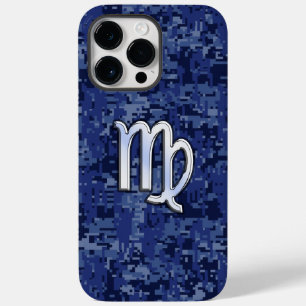 Coque Pour Pour iPhone 14 Pro Max Panneau Virgo Zodiac Camo bleu marine