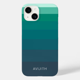 Coque Pour iPhone 14 Panneaux de couleur tendance en bleu personnalisab