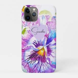 Case-Mate iPhone Case Pansies de Pansy Aquarelle Fleur Floral Violet Art