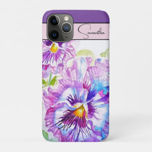 Case-Mate iPhone Case Pansies de Pansy Aquarelle Fleur Floral Violet Art