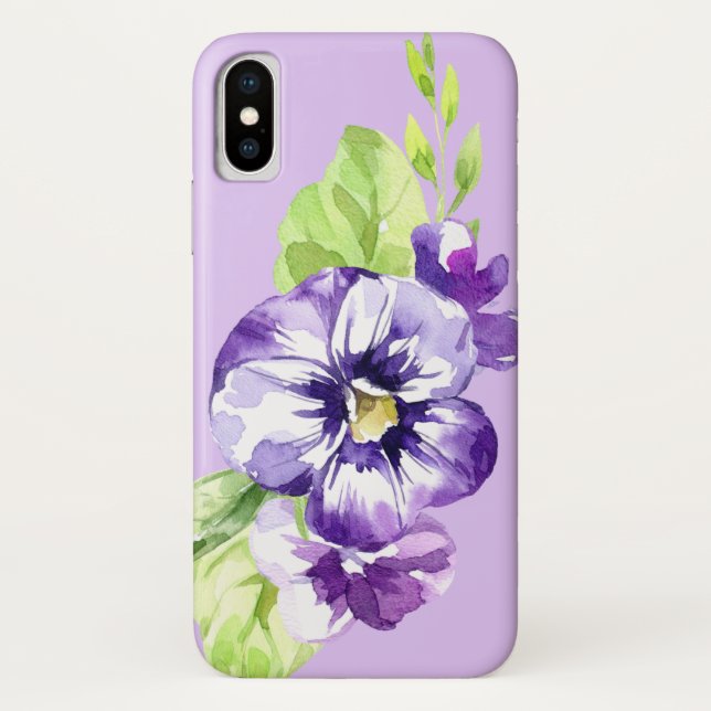 Coques Case-Mate iPhone Pansies violettes sur le boîtier de téléphone cell (Dos)