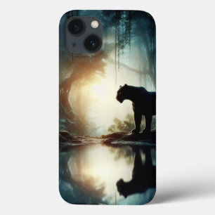 Case-Mate iPhone Case Panthère noire reflétée dans la piscine d'eau dans