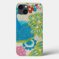 Paon et fleurs colorés