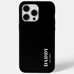 Coque iPhone 15 Pro Max Papa minimaliste EST noir et blanc