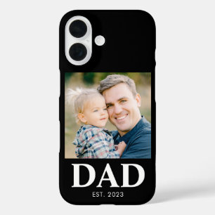 Coque Pour iPhone 16 Papa personnalisé établi Photo Fête des pères