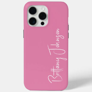 Coque iPhone 15 Pro Max Papier à lettres rose monogrammé