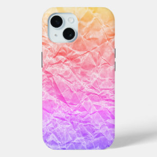Coque Pour iPhone 15 Papier arc-en-ciel recouvert
