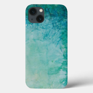 Etui iPhone 13 Papier avec l'abrégé sur bleu, vert, et noir