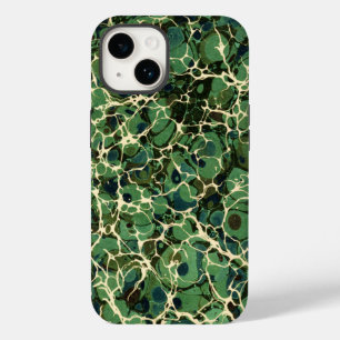 Coque Pour iPhone 14 Papier marbré Vintage vert