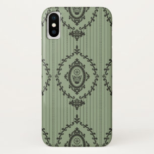 Coques Pour iPhone Papier peint baroque en vert