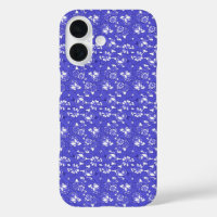 Papier peint baroque - motif de fleurs bleues
