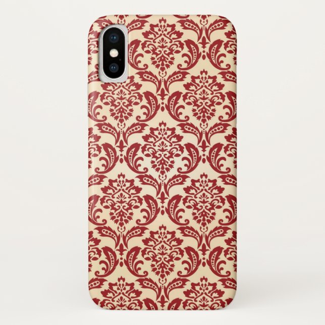 Coques Case-Mate iPhone Papier peint de motif de damassé (Dos)