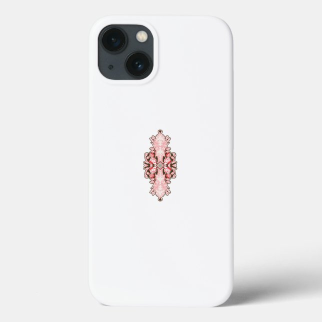 Coques Case-Mate iPhone papier peint design d'intérieur fleurs rouges, dos (Verso)