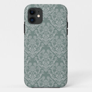 Coque iPhone 11 Papier peint floral vert