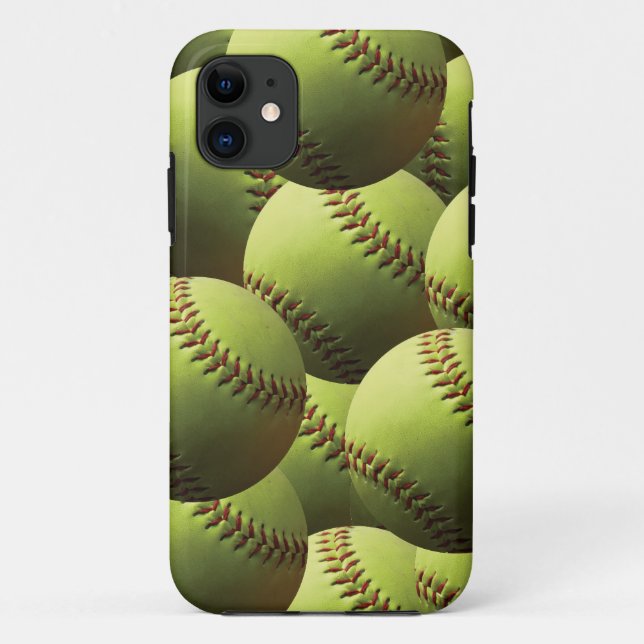 Coques Case-Mate iPhone Papier peint jaune du base-ball (Dos)