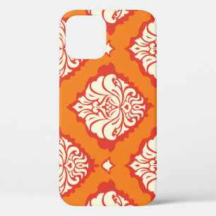 Case-Mate iPhone Case Papier peint orange damassé : floral sans soudure.