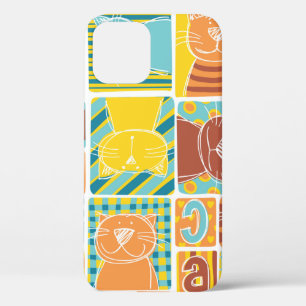 Case-Mate iPhone Case Papier peint patchwork en tissu de chat amusant, c