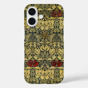 Coque Pour iPhone 16 Papier Peint Vintage Tulipe Rose Or William Morris