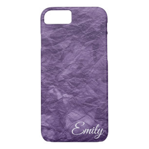 Case-Mate iPhone Case papier texturé violet brillant avec nom