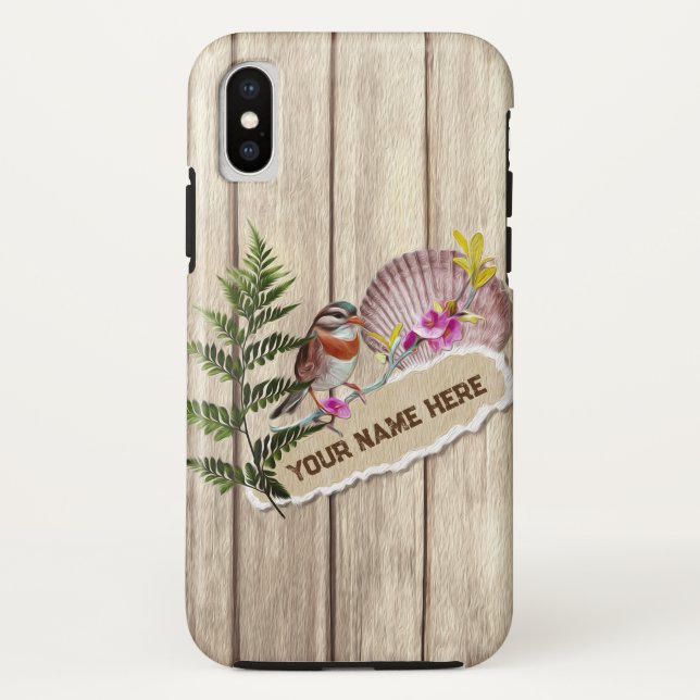 Coques Case-Mate iPhone Papier tordu rustique Peinture à huile de bois Per (Dos)