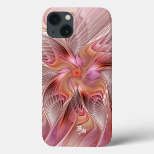 iPhone 13 Coque Papillon Abstrait coloré Fractal Art Monogramme