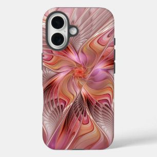 Coque Pour iPhone 16 Papillon Abstrait coloré Imaginaire Fractal Art