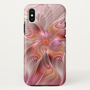 Coque iPhone X Papillon Abstrait coloré Imaginaire Fractal Art