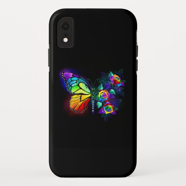 Coques Case-Mate iPhone Papillon arc-en-ciel (Dos)