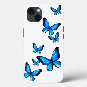 Case-Mate iPhone Case Papillon bleu aqua aquarelle illustration specs