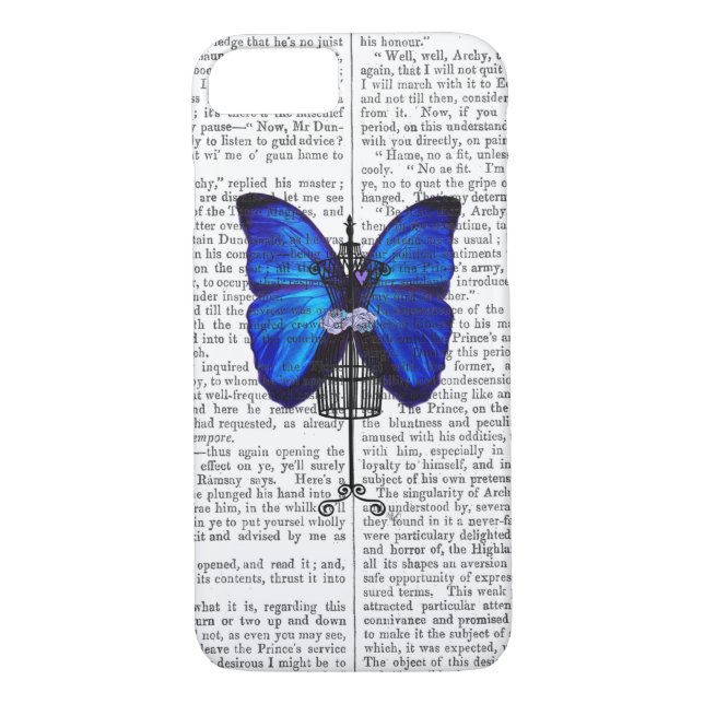 Coques Case-Mate iPhone Papillon bleu mannequin (Dos)