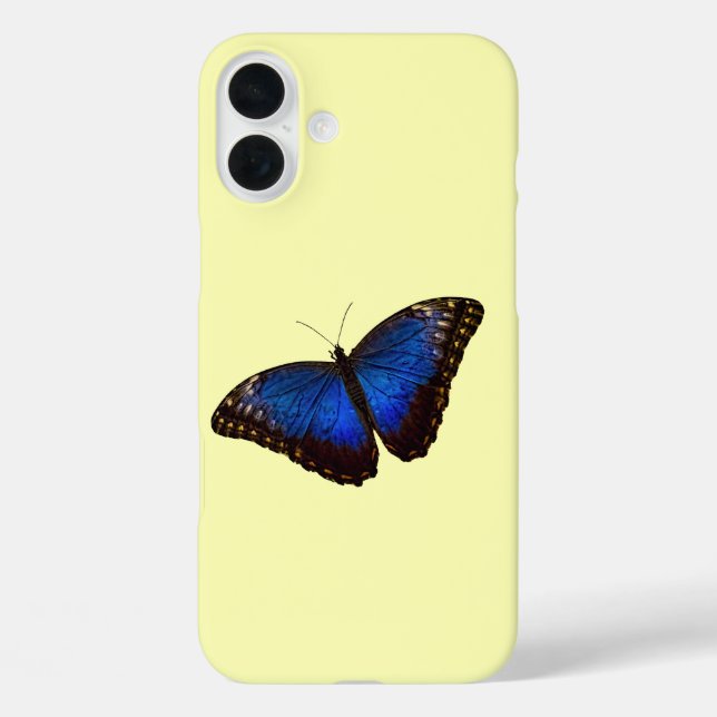 Coques Case-Mate iPhone Papillon bleu Morpho sur Canary (Verso)