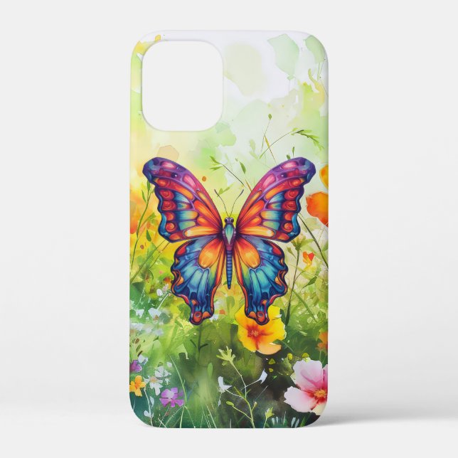 Coques Case-Mate iPhone Papillon Bleu Orange Ailes (Verso)