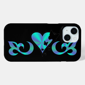 Coque Pour iPhone 15 Papillon Coeur et Lily Rainbowart