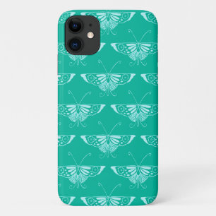 Coque Case-Mate Pour iPhone Papillon Deco stylisé - turquoise et aqua