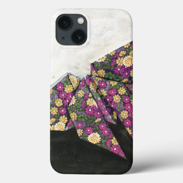 Coques Case-Mate iPhone Papillon d'origami sur le papier floral (Verso)