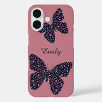 Papillon floral rose et violet Personnalisé